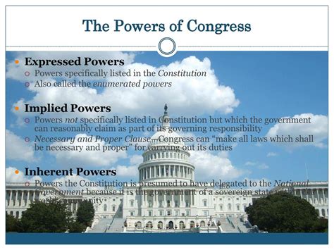 Chapter 11 Powers Of Congress Ppt Download