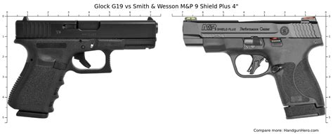 Glock G Vs Smith Wesson M P Shield Plus Size Comparison