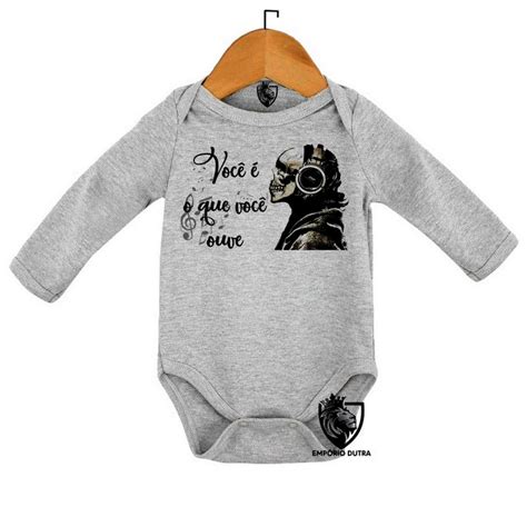 Body Personalizado Roupa de Bebê Musica Caveira Rock Fone Elo7