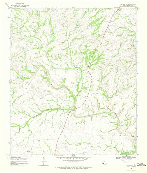 Classic USGS Dryden NE Texas 7.5'x7.5' Topo Map – MyTopo Map Store