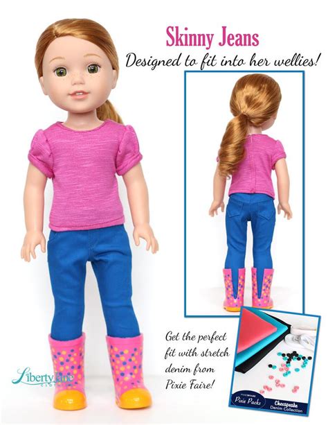 Liberty Jane Jeans Bundle Doll Clothes Pattern For Welliewishers Dolls