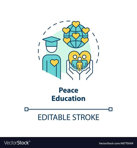 Peace education concept icon Royalty Free Vector Image