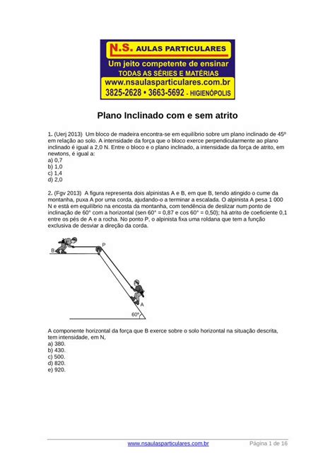 Pdf Dinâmica Dos Bloquinhos Plano Inclinado Com E Sem Atrito