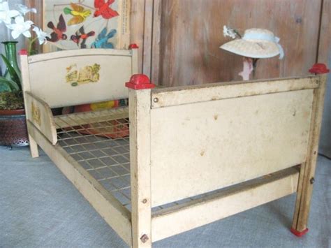 Antique Metal Doll Bed Vintage Child