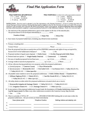 Fillable Online Final Plat Application Form Fax Email Print