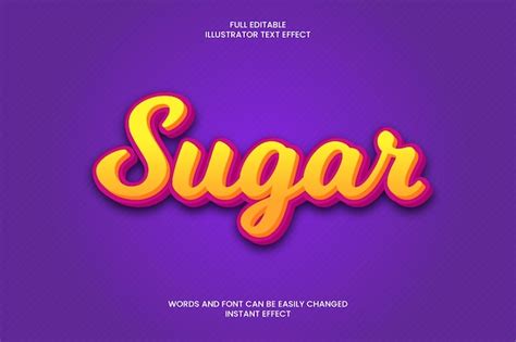 Premium Vector Sugar 3d Editable Text Effect