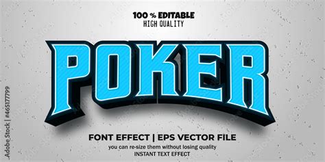 Editable font effect poker text style Stock Vector | Adobe Stock