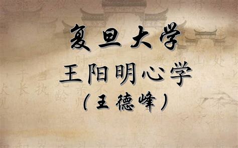 【王德峰教授讲座】王阳明心学 （全8讲） 哔哩哔哩