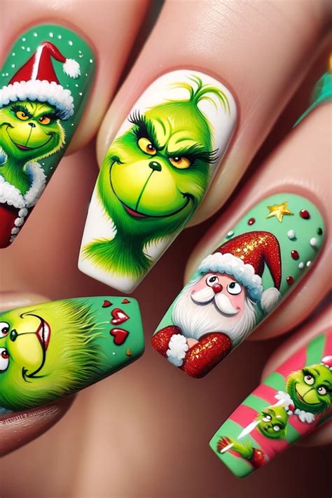 33 Grinch Nails-Steal the Festive Spirit