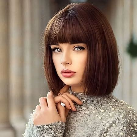 Amazon HAIRCUBE Brown Bob Wigs For Women Blonde Highlight Wigs