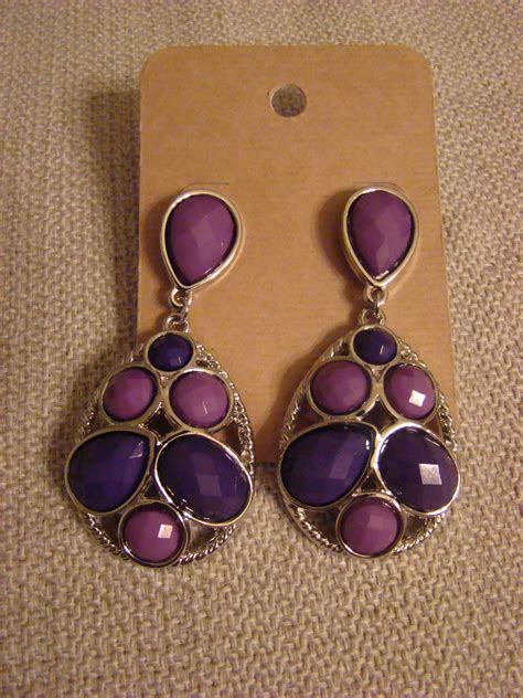 Purple Jewel Earrings On Storenvy