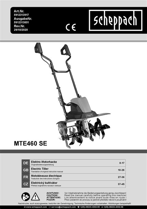 Scheppach Mte Se Translation Of Original Instruction Manual Pdf