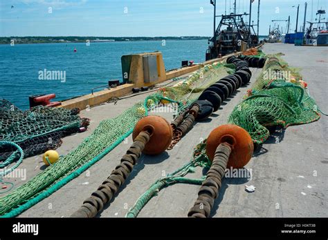 A Bottom Trawl Used For Fishing In A Trawler Or Dragger Boat Laid Out