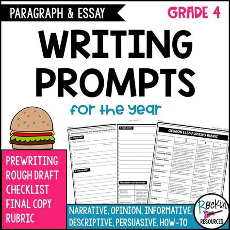 4th Grade Writing Prompts For Paragraph And Essay Writing Rockin