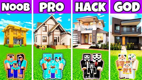 Minecraft Prime Luxury House Build Challenge Noob Vs Pro Vs Hacker Vs God Minecraft Videos