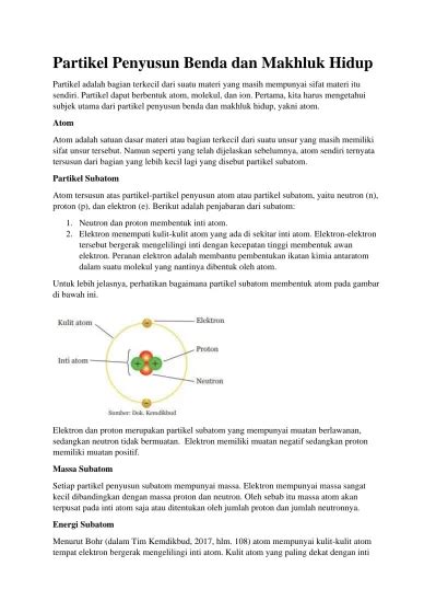 Partikel Penyusun Benda Dan Makhluk Hidup