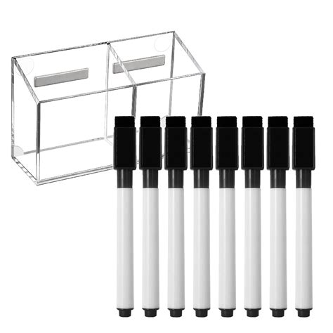 White Board Markers and Eraser Cleaner,Pen Holder,8 Black Dry Erase