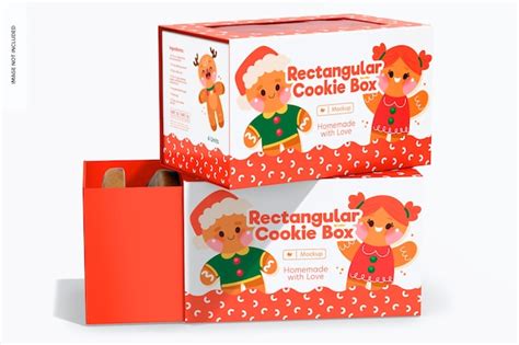 Maqueta De Cajas De Galletas Rectangulares Apiladas Archivo PSD Premium