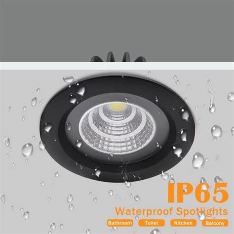 Spots Black Round W Warm White Spot Lumineux Led Encastrable Avec