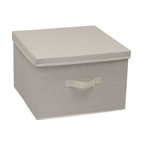 Household Essentials Square Storage Box With Lid Natural Storage Boxes With Lids Canvas