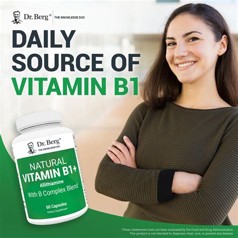 Dr Bergs Natural Allithiamine Vitamin B1 B Complex Blend 60 Capsules