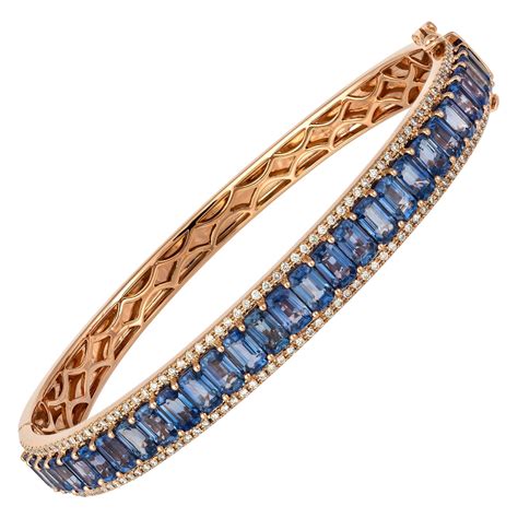 Diamond Tennis Bangle Bracelet 18k Rose Gold Diamond 0 70 Ct 116 Pcs