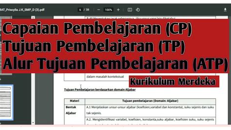 Contoh Atp Matematika Fase D Smp Pada Kurikulum Merdeka Youtube