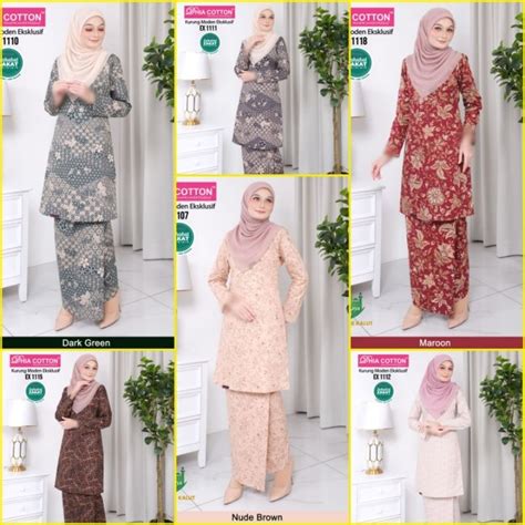 Dhia Cotton Baju Kurung Moden Eksklusif Xs Hingga Xl Baju Raya