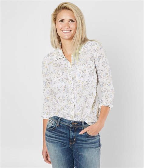 Daytrip Western Swiss Dot Shirt Womens Shirtsblouses In Cream Floral Buckle