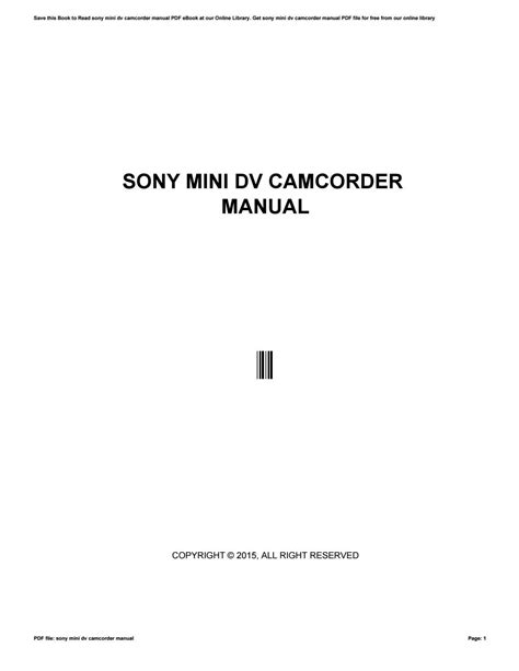 Sony mini dv camcorder manual by webide08 - Issuu