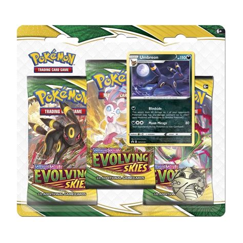 Pokémon Tcg Sword And Shield Evolving Skies 3 Booster Packs Umbreon Promo Card And Coin Pokémon