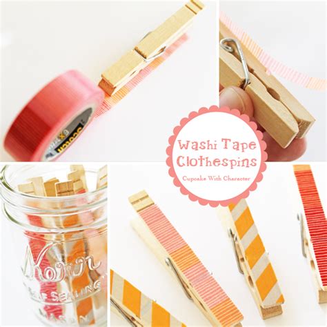 Cupcake With Character Tutorial Washi Tape Clothespins