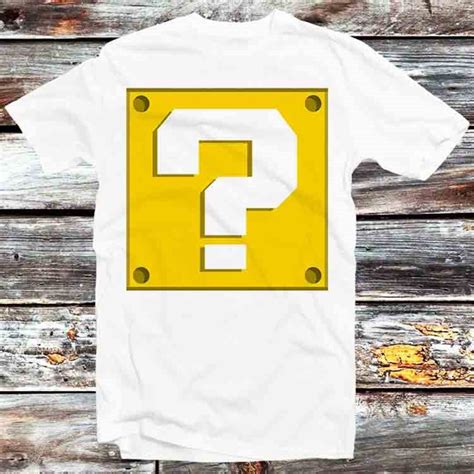 Mario Question Mark Block Box Parody T Shirt Vintage Retro Gift Mens ...