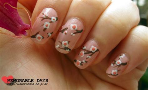 Japanese Cherry Blossom Nail Art Tutorial Memorable Days Beauty