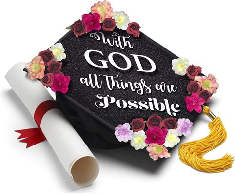 Amazon.com: Handmade Graduation Cap Topper - With God All Things are