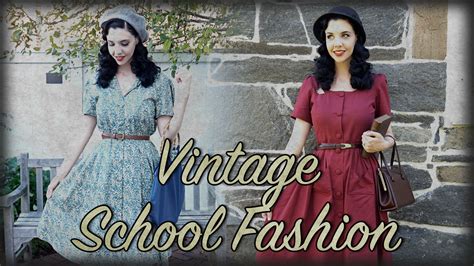 VINTAGE SCHOOL FASHION | 1940's Repro Dresses! | Cottagecore with ...