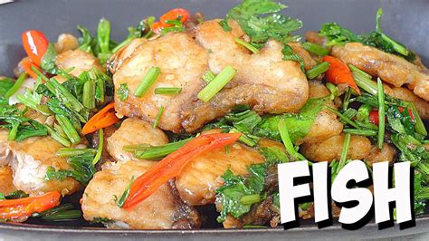 Stir Fry Fish And Celery Thai Home Cooked Easy And Delicious YouTube