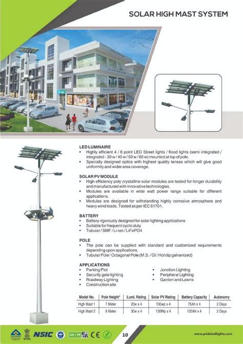 LED MNRE Approved Semi Integrated Solar Street Light 100W At 4000 In