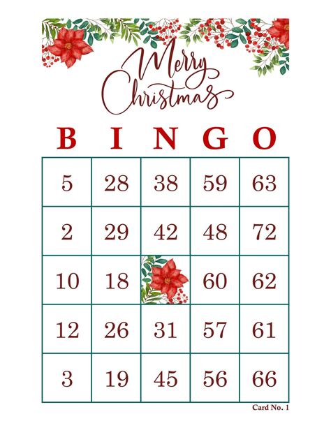 Christmas Bingo Cards 500 Cards 1 Per Page Immediate Pdf Download Poinsettias Artofit