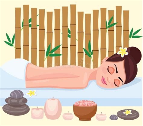 Girl On Spa Treatment Vector Illustration Stock Vector Illustration