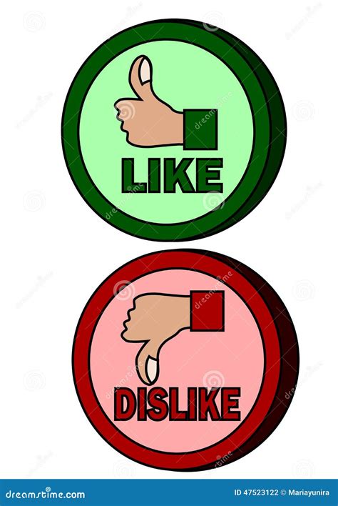 Like And Dislike Symbols Cartoon Vector 61661685