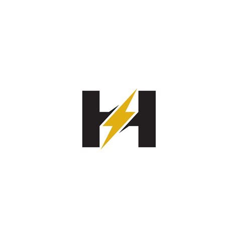 Letter H And Lightning Logo Or Icon Design Vector Art At Vecteezy