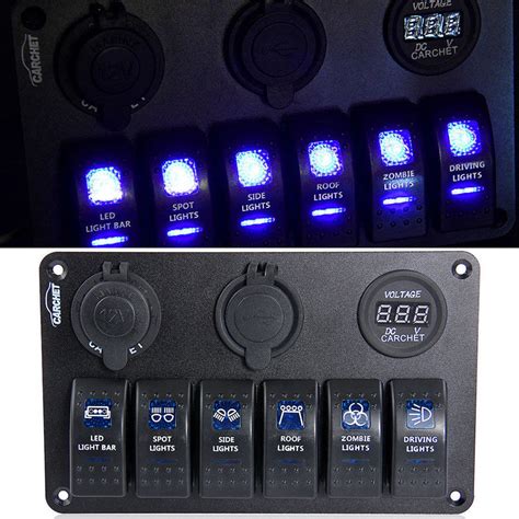 NEW 6 8 GANG LED CAR ROCKER SWITCH 2 USB SP019 Uncle Wiener S Wholesale