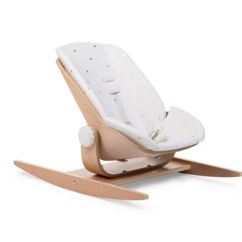 Wooden Baby Rocker with Padded Seat