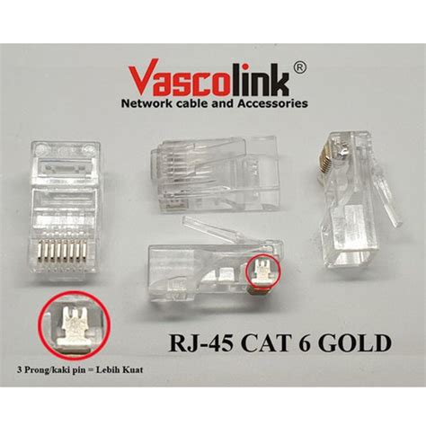 Promo Vascolink Rj Connector Cat Gold Eceran Kota Semarang