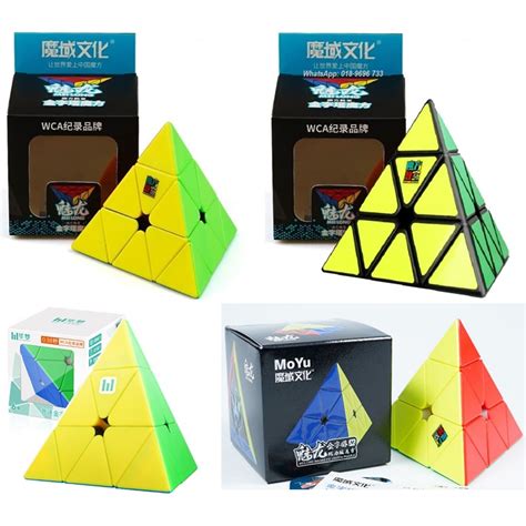 Mkt Stok Di Kl Moyu Meilong Pyraminx Stickerless Magic Cube Meilong