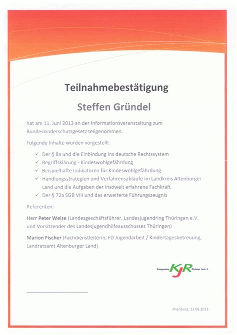 Teilnahmebestätigung Muster Kostenlos Teilnahmebestätigung Vorlage