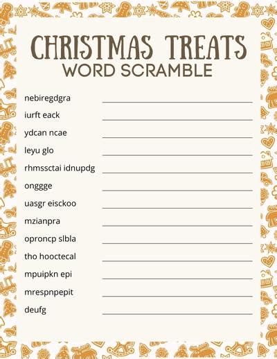 Free Printable Christmas Word Scramble Puzzles For Kids