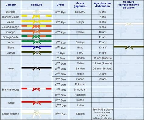 Actualité Age minimum passage ceinture club Judo Judo Club de