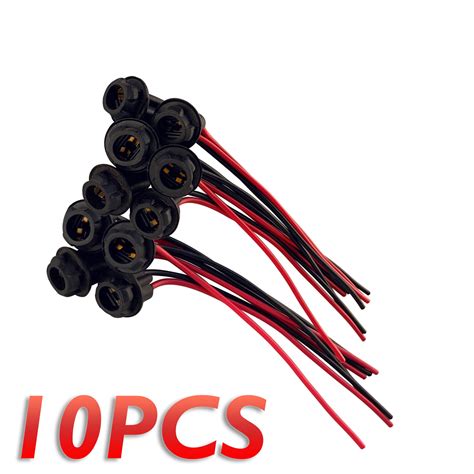 US Location 10Pcs T10 194 168 Wiring Harness Socket Extension For